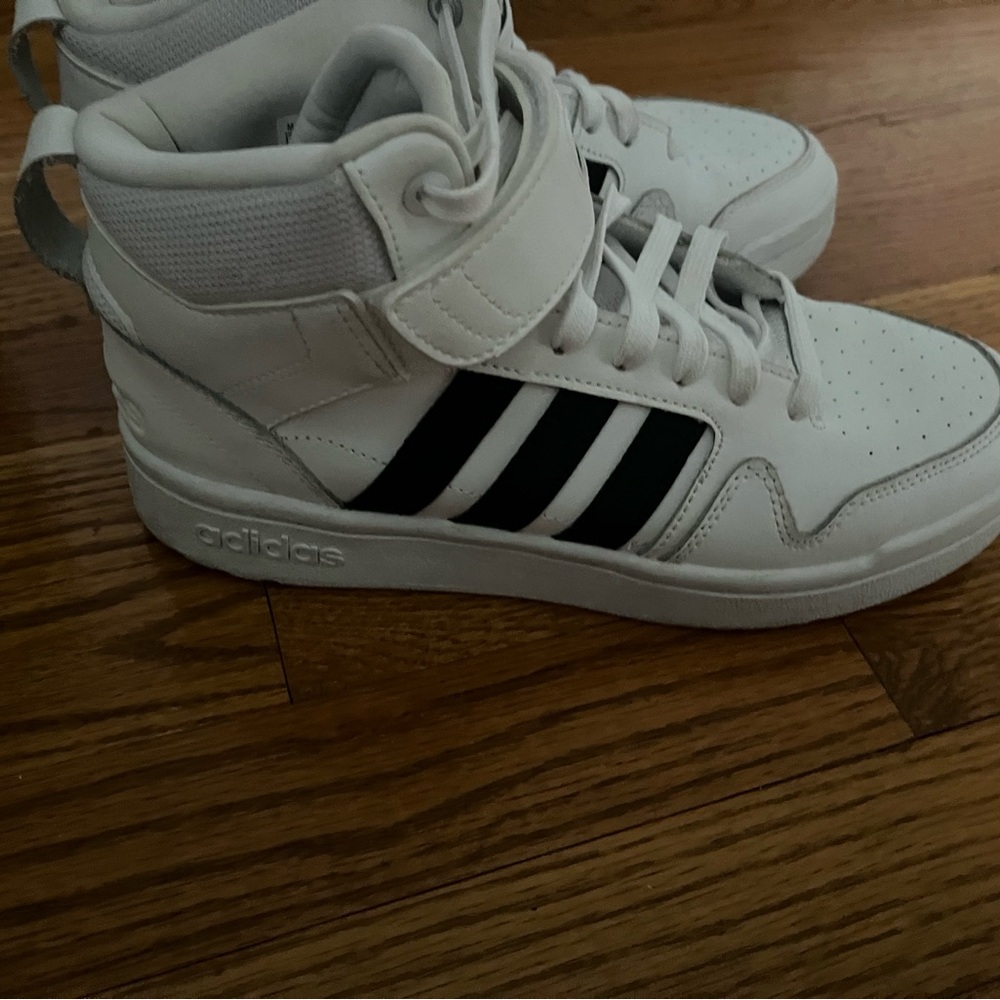 Adidas Women’s ' White and Black High-Top Sneakers